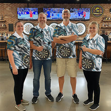 Load image into Gallery viewer, Personalized Cracked Darts Polo &amp; Quarter Zip Shirt Custom Funny Wolf Claws Darts Attire For Men NYN2950