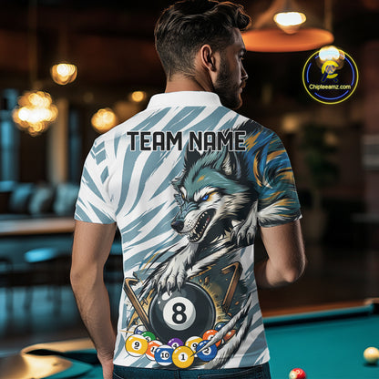 Personalized Wolf Claws 8 Ball Billiard Pool Shirt Custom Funny Billiard 3D Team Attire For Men NYN2951