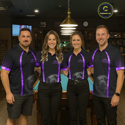 Black&Purple Thunder Lightning 8 Ball Pool Billiard Jerseys For Men Custom Billiard Team Shirt NYN3158