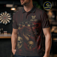 Load image into Gallery viewer, Red Dripping Cobra Dartboard Custom Men's Polo Darts Shirt Grunge Skull Darts Jersey NYN1796