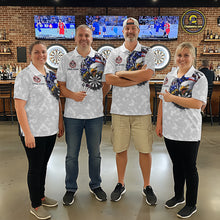 Load image into Gallery viewer, Personalized American Flag Skull Eagle Grey Camo Darts Shirts For Men Patriotic Darts Team Outfits NYN3354