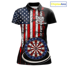 Load image into Gallery viewer, Custom Funny Rich Eagle Grunge US Flag Darts Polo Shirts For Women Patriotic Darts Team Jerseys NYN2757