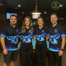 Load image into Gallery viewer, Blue Flaming Eagle Play 8 Ball And 9 Ball Billiard Pool Shirt For Men Custom Billiard Team Appeal NYN2761