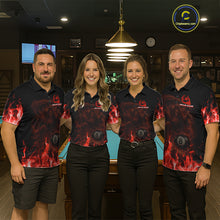 Load image into Gallery viewer, Custom Red Flaming Grim Reaper 8 Ball Billiard Pool Shirts For Men Bowling Polo &amp; 1/4-Zip Jersey NYN2775