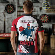 Load image into Gallery viewer, Fiery Rooster Fury Dart Arrow Men&#39;s Funny Darts Shirt - Custom Name For Darts Jersey NYN0477