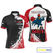 Load image into Gallery viewer, Fiery Rooster Fury Dart Arrow Men&#39;s Funny Darts Shirt - Custom Name For Darts Jersey NYN0477