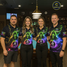 Load image into Gallery viewer, Colorful Flames Grim Reaper Holding 8 Ball Pool Women Polo &amp; 1/4-Zip Shirt Personalized Billiard Gifts NYN2663