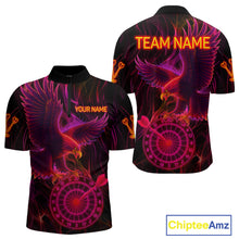 Load image into Gallery viewer, Purple Neon Eagle Dartboard Custom Darts 1/4 Zip Shirt For Men - Darts Team Jersey NYN0741