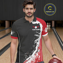 Load image into Gallery viewer, Personalized Funny Rooster Bowling Polo &amp; 1/4-Zip Shirts For Men Splatter Bowling Team Jersey NYN2725
