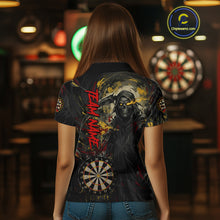 Load image into Gallery viewer, Custom Red Yellow Splatter Grim Reaper Men Darts Polo Shirt Cracked Dart Jerseys NYN1980
