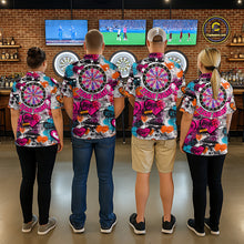Load image into Gallery viewer, Colorful Heart Graffiti Dartboard Men Darts Quarter-zip Shirt Custom Couple Dart Valentine Jerseys NYN2528