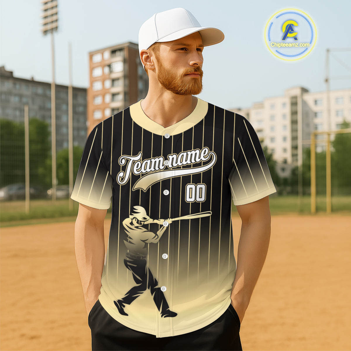 Yellow And Black Classic Baseball Jersey Custom Pinstripe Baseball Jersey For Men NYN0815