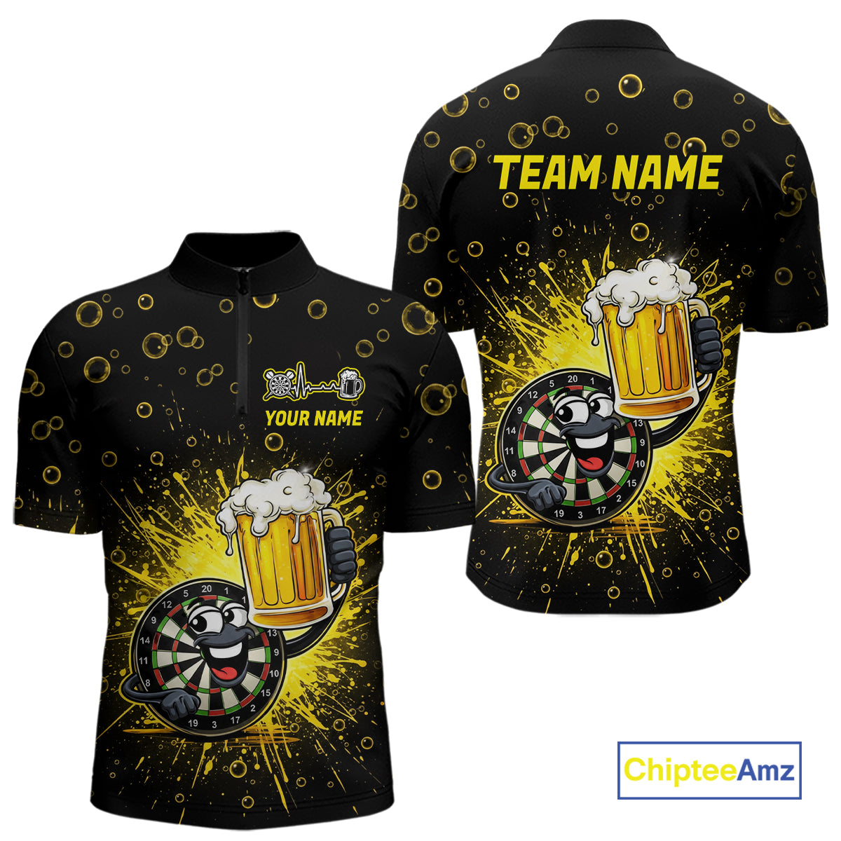 Funny Dartboard Cheer Beer Darts Team Shirt For Men Personalized Dart Quarter-Zip Jerseys NYN2574