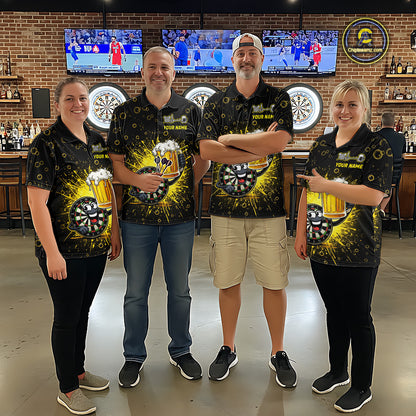 Funny Dartboard Cheer Beer Darts Team Shirt For Men Personalized Dart Polo Jerseys NYN2574