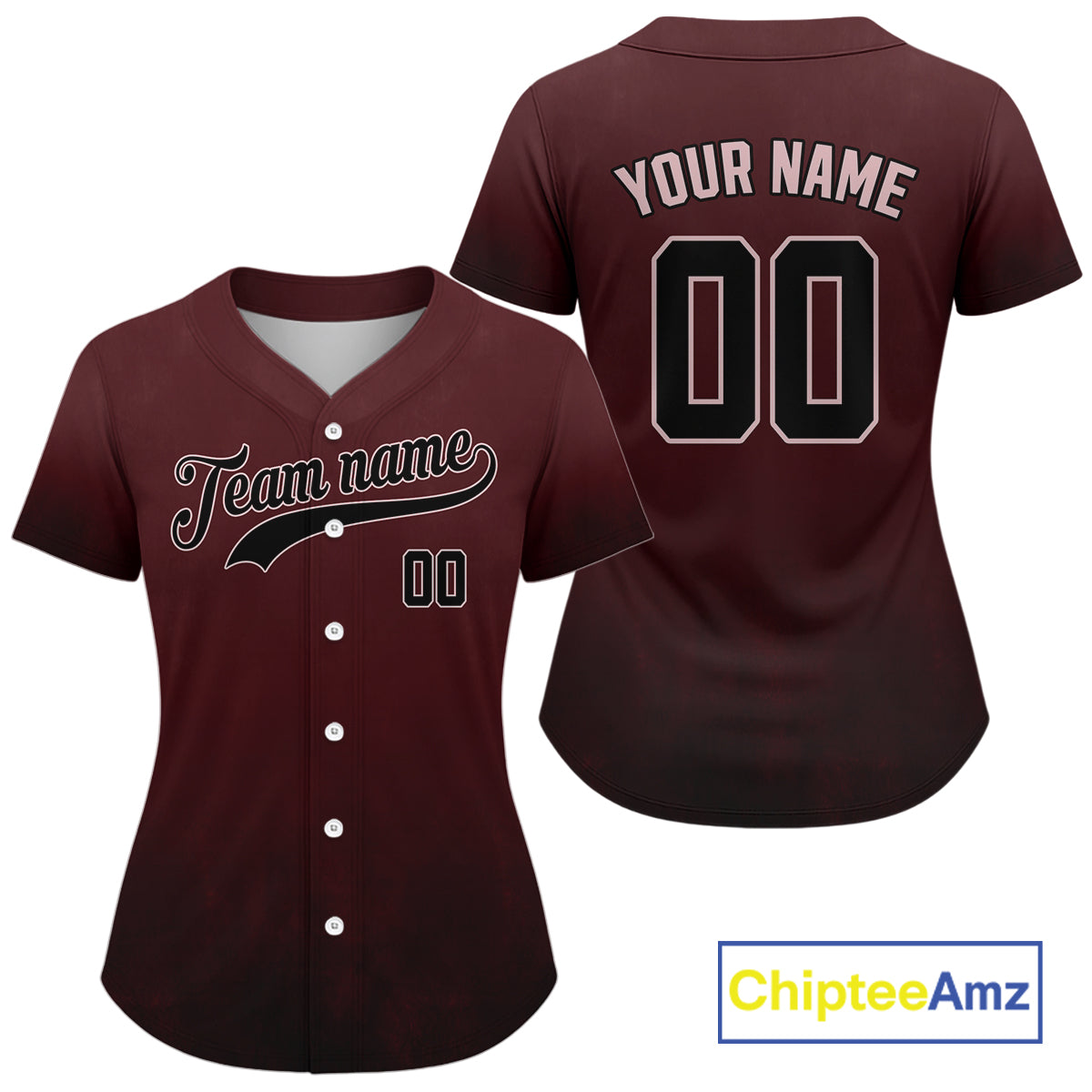 Custom Red Minimalist Baseball Jersey For Women Personalized Classic Baseball Shirt NYN0839