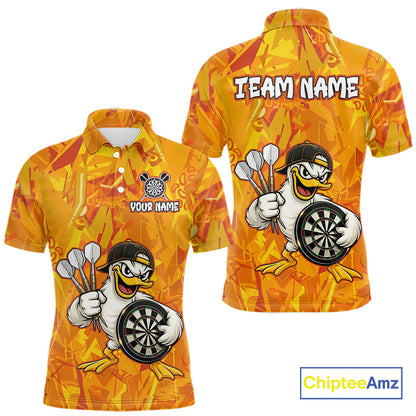 Personalized Funny Duck Darts Polo & 1/4-Zip Shirt For Men Custom Duck Dart Team Dart Jerseys NYN2958
