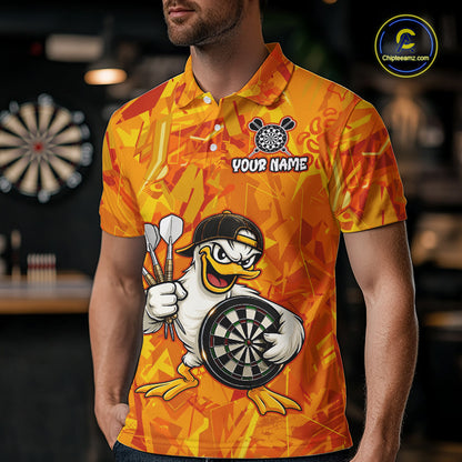 Personalized Funny Duck Darts Polo & 1/4-Zip Shirt For Men Custom Duck Dart Team Dart Jerseys NYN2958