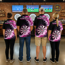 Load image into Gallery viewer, Custom Pink Smokes Dartboard &amp; Arrow Men Darts Polo Shirt Personalized Darts Team Jerseys NYN2597