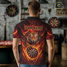 Load image into Gallery viewer, Red Flaming Tiger Thunder Dartboard Men Darts Polo Shirt Custom Funny Darts Team Jersey NYN2610