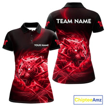Load image into Gallery viewer, Custom Red Fantasy Tiger Storm Dart Arrow Darts Polo Shirt For Women Dart Team Jerseys NYN1822