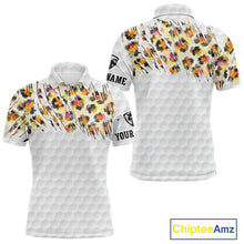 Load image into Gallery viewer, Yellow leopard pattern mens golf polo shirt custom golf team outfit