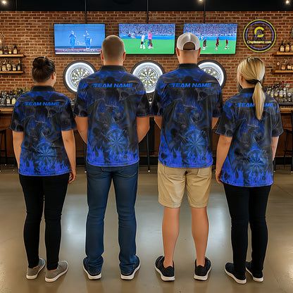 Fire Flames Darts Dragon Purple Dart Polo Shirts For Women Personalized Team Dart Jerseys NYN2106