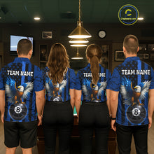 Load image into Gallery viewer, Eagle Crack 8 Ball Pool Women Billiard Team Shirt Custom Polo &amp; 1/4-Zip Billiard Apparel|Blue NYN2382