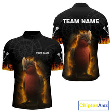 Load image into Gallery viewer, Flaming Cockatoo Dartboard Men's Dart Shirt - Custom Team Name For Darts Jersey NYN0450