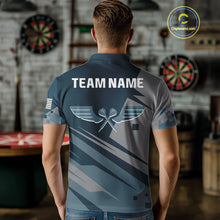 Load image into Gallery viewer, Blue Cracked Dartboard Custom Darts Polo Shirt For Men - Darts Team Jersey NYN0725