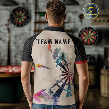 Human Play Darts Custom Colorful Darts Polo Shirt For Men - Darts Team Jersey NYN0729