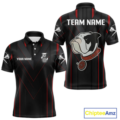 Personalized Bulldog With Darts Necklace Men's Darts Shirt - Custom Name For Players NYN0522