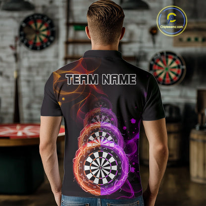 Custom Orange & Purple Lightning Dartboards Dart Shirt For Men, Colorful Dart Jersey NYN1043