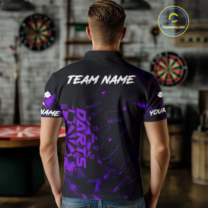 Custom Black And Purple Wolf Dartboard Dart Jersey For Men Outfits Dart Team Jerseys NYN1399