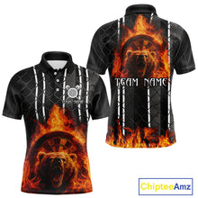 Load image into Gallery viewer, Bear &amp; Flame Dartboard Custom Darts Polo Shirt For Men - Darts Team Jersey NYN0763