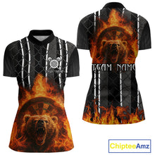 Load image into Gallery viewer, Bear &amp; Flame Dartboard Custom Darts 1/4-Zip Shirt For Women - Darts Team Jersey NYN0763