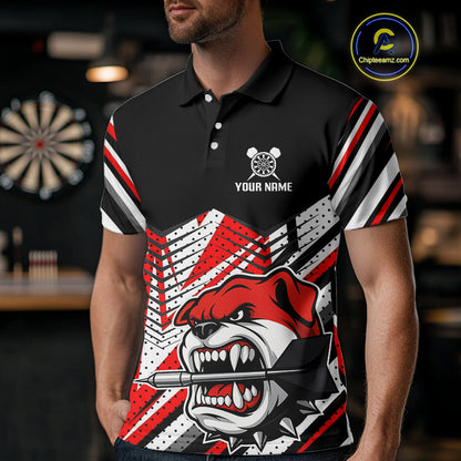 Bulldog Play Dart Arrow Custom Darts Polo Shirt For Men - Darts Team Jersey NYN0764