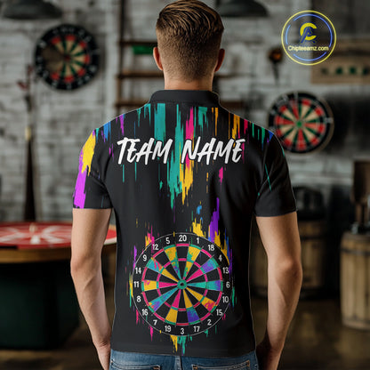 Custom Colorful Grunge Dartboard Darts Jerseys For Men, Darts Team Shirt Personalized NYN1093