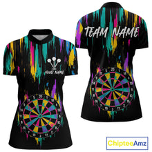 Load image into Gallery viewer, Custom Colorful Grunge Dartboard Darts Jerseys For Women, Darts Team Shirt Personalized NYN1093