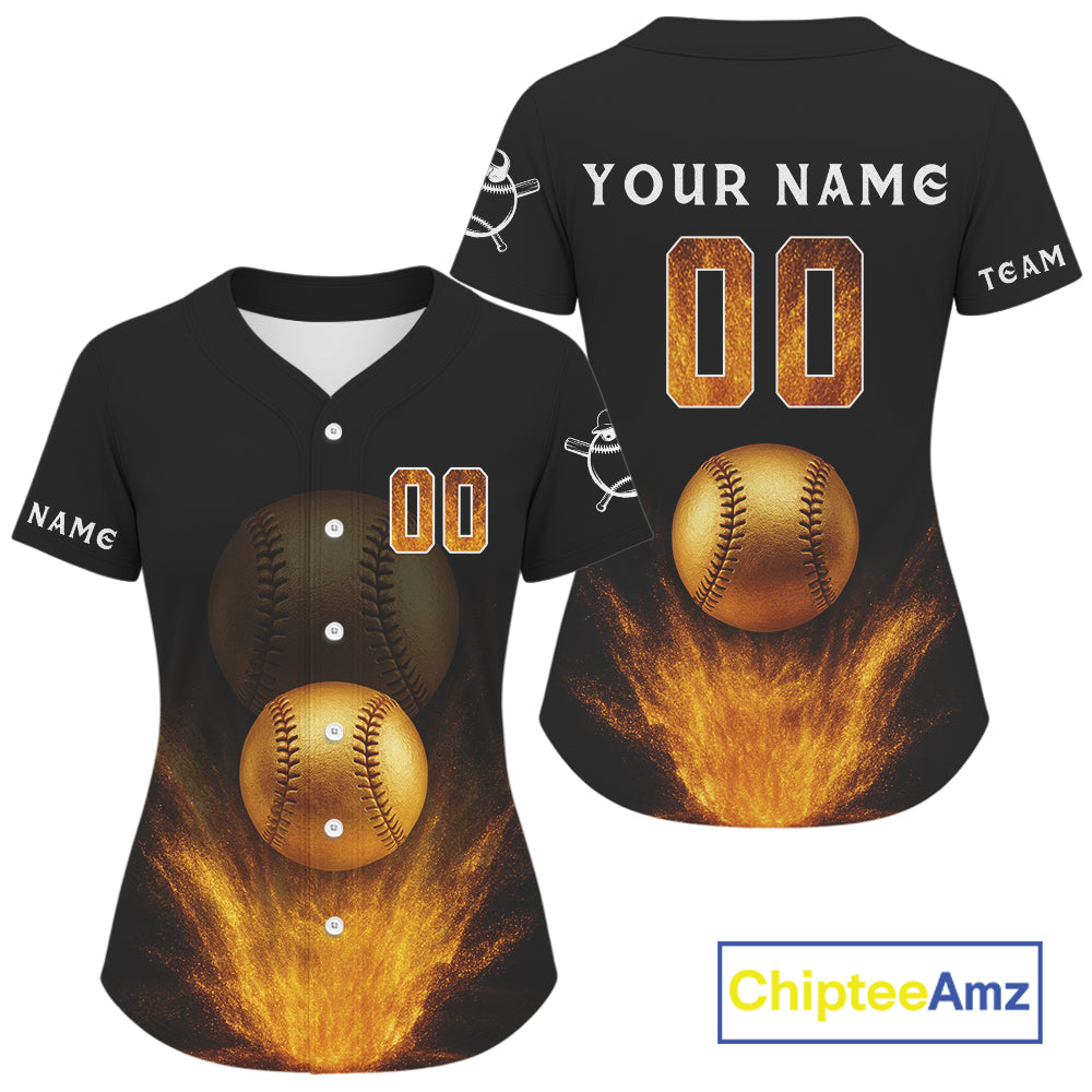 Baseball Jersey For Women Personalized Gold Baseball Shirt, Youth Baseball Jerseys NYN1117