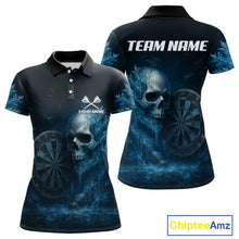 Load image into Gallery viewer, Custom Women Darts Shirt With Icy Skull Personalized Team Dartboard Darts Jerseys NYN1215