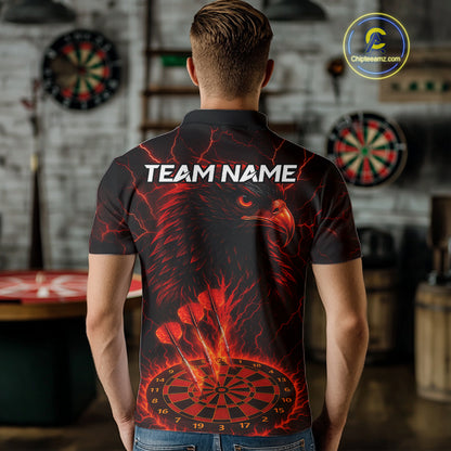 Personalized Lightning Eagle Dart Shirt Custom Red Dartboard Dart Jerseys For Men NYN1222