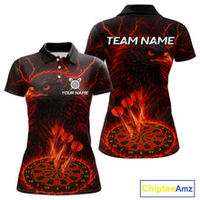 Load image into Gallery viewer, Personalized Lightning Eagle Dart Shirt Custom Red Dartboard Dart Jerseys For Women NYN1222