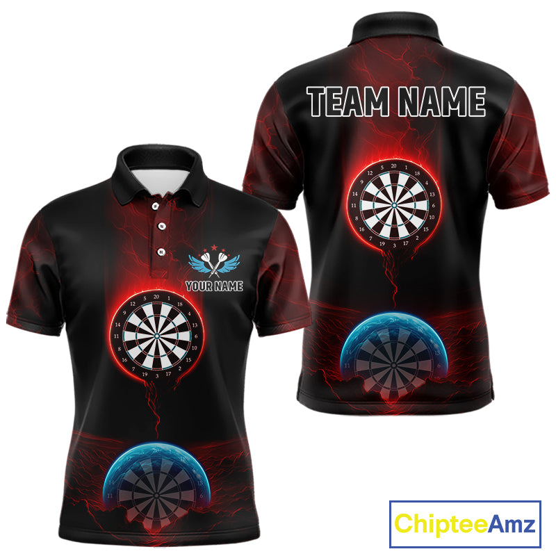 Thunder Dartboards Men's Darts Shirt - Custom Name & Team | Opt1 - Blue Red NYN0631