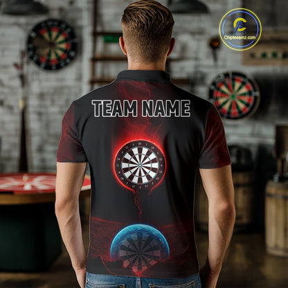 Thunder Dartboards Men's Darts Shirt - Custom Name & Team | Opt1 - Blue Red NYN0631