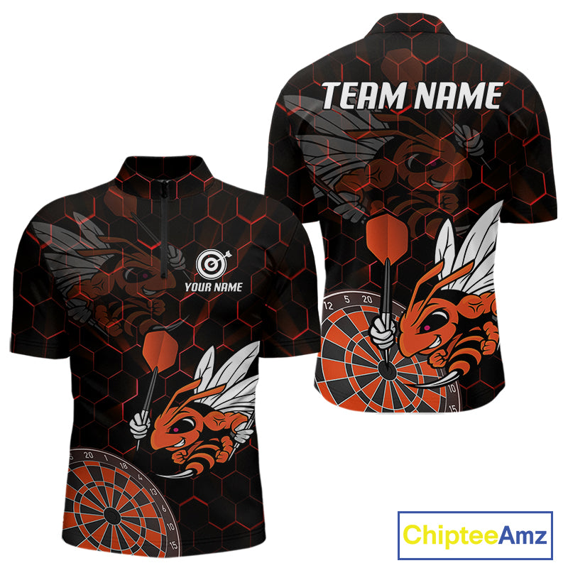 Bee & Dart Arrow Honeycomb Darts Shirt For Men Custom Name & Team Jersey | Opt2 NYN0652