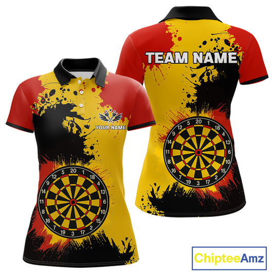 Colorful Grunge Pattern & Dartboard, Darts Team Shirt For Women – Customizable Name NYN0388