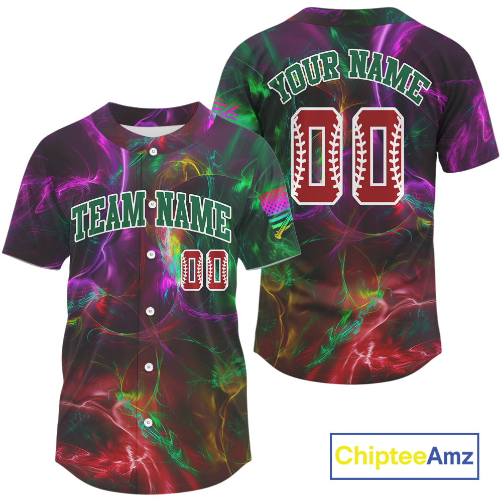 Custom Colorful Men's Baseball Jersey Personalized Lightning Baseball Shirt For Fans NYN0893