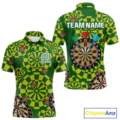 Multi Color Dartboard & Dart Arrows Men's Darts Shirt - Custom Name For Darts Jersey NYN0425