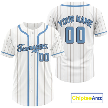 Men's Pinstripe Baseball Jersey Personalized Blue Classic Baseball Uniform For Newborns NYN0844