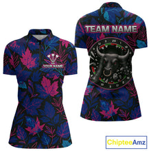 Load image into Gallery viewer, Floral Fury Bull Dartboard - Women's Colorful Darts Shirt - Custom Name For Players NYN0486